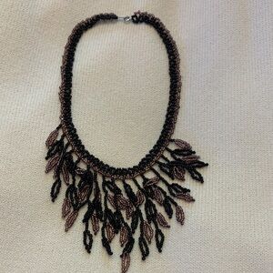 Elegant Black and Brown Beaded Necklace